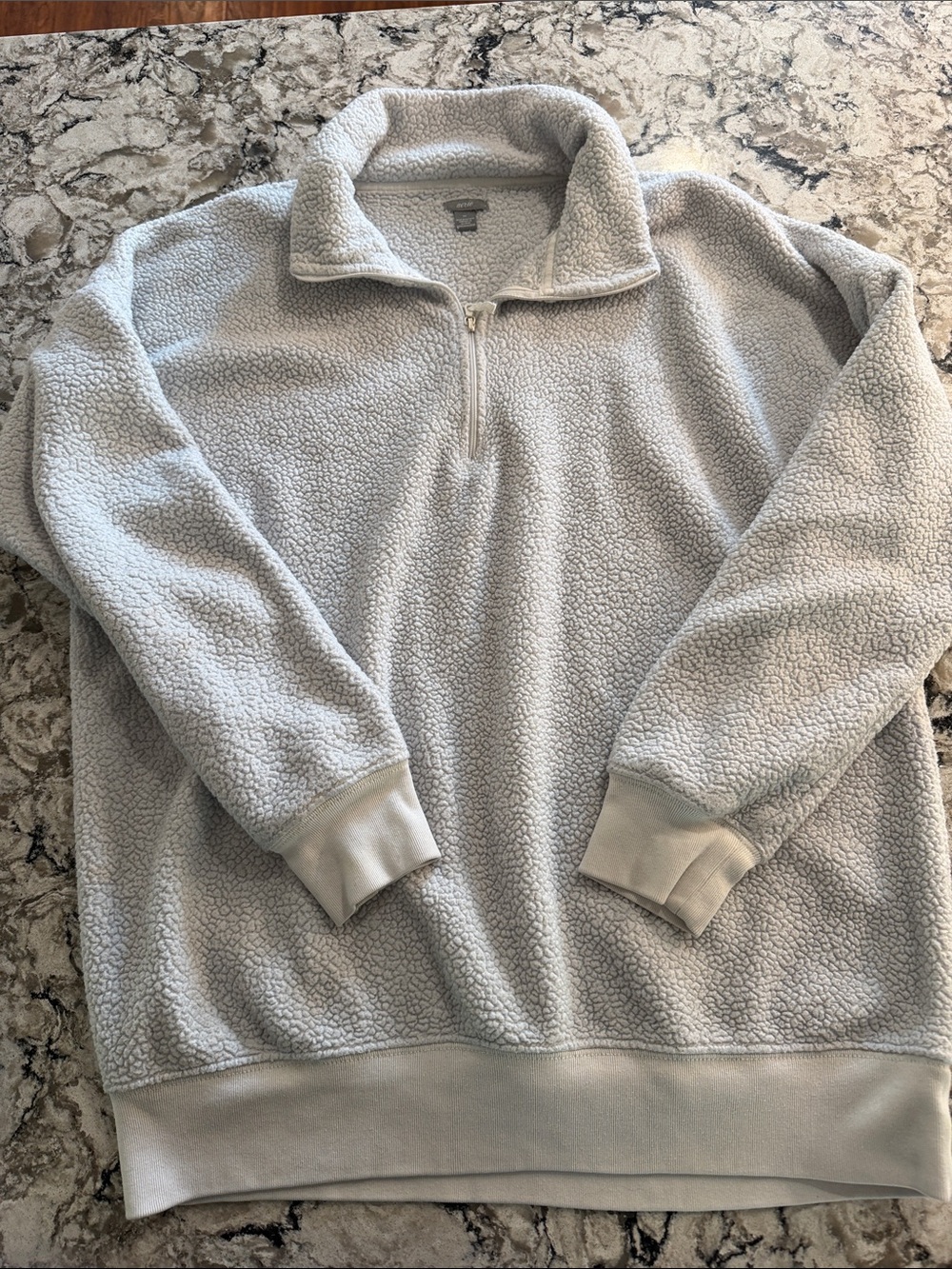 Aerie Light Gray Quarter-Zip Pullover Sweater